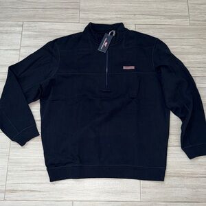 Vineyard Vines Men's Navy 1/4 Zip-Up Pullover Sweater size XL 100% cotton